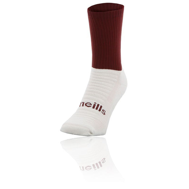 KMS KOOLITE-MAROON WHITE SOCKS