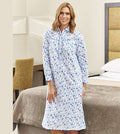 Blue Sea Ladies Nightdress Flannelette - 16-18, White/blue