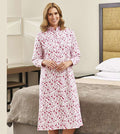 Blue Sea Ladies Nightdress Flannelette - 12-14, White/pink