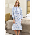 Blue Sea Ladies Nightdress Flannelette - 12-14, White/blue