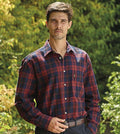 Champion Mens Cotton Flanel Shirt - Green, l