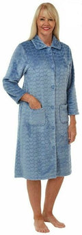 MARLON SUPER SOFT FLEECE DRESSING GOWN -BLUE