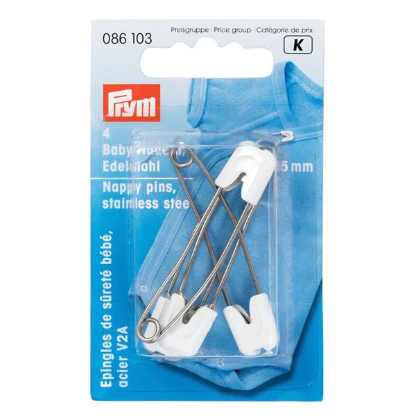 PRYM NAPPY PINS 55MM 086103