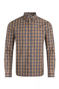 LANDO CHECK L/S SHIRT 203057-CARAMEL