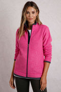 ARIANA GRID FULL ZIP FLEECE 11343-PINK CERISE