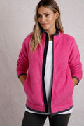 ARIANA GRID FULL ZIP FLEECE 11343-PINK CERISE