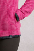 ARIANA GRID FULL ZIP FLEECE 11343-PINK CERISE