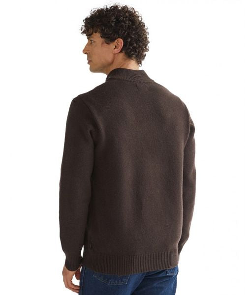 WRANGLER 1/4 ZIP KNIT 1123876-BROWN
