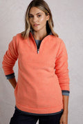 BEYONCE 1/4 ZIP GRID FLEECE 19177-ORANGE