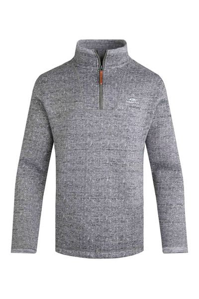 ROBINS 1/4 ZIP HERRINGBONE KNIT 202497-GREY