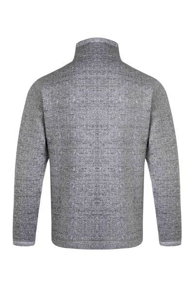 ROBINS 1/4 ZIP HERRINGBONE KNIT 202497-GREY