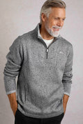 ROBINS 1/4 ZIP HERRINGBONE KNIT 202497-GREY