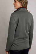 LILIE 1/4 ZIP HERRINGBONE 203035-OLIVE