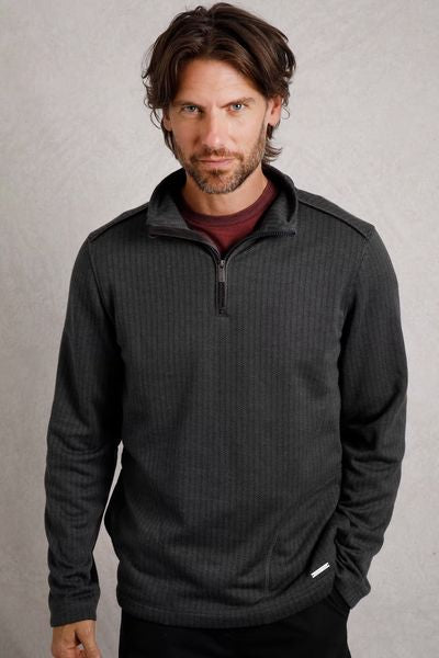 STERLING 1/4 ZIP HERRINGBONE 203047-CHARCOAL