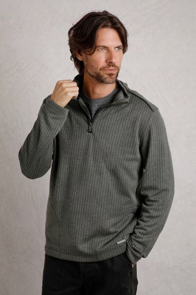 STERLING 1/4 ZIP HERRINGBONE 203047-OLIVE