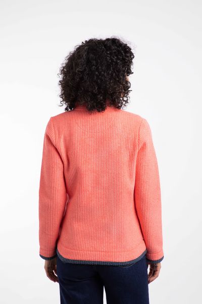 ARIANA GRID FULL ZIP FLEECE  19175-ORANGE