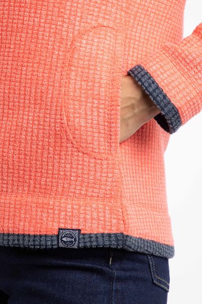 ARIANA GRID FULL ZIP FLEECE  19175-ORANGE