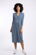 WEIRD FISH ISOLDE ORGANIC MIDI DRESS 203694-INDIGO