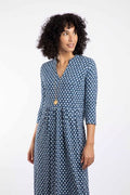 WEIRD FISH ISOLDE ORGANIC MIDI DRESS 203694-INDIGO