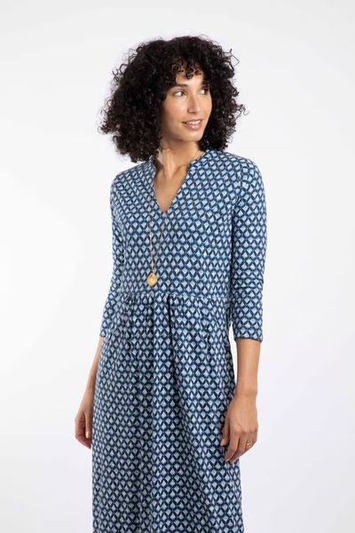 WEIRD FISH ISOLDE ORGANIC MIDI DRESS 203694-INDIGO