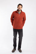 WEIRD FISH NEWPORT 1/4 ZIP RIBBED FLEECE 202596-RUST