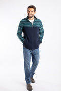 WEIRD FISH GILBERT 1/4 ZIP MICRO FLEECE 203611-NAVY GREEN