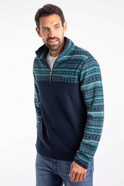 WEIRD FISH GILBERT 1/4 ZIP MICRO FLEECE 203611-NAVY GREEN