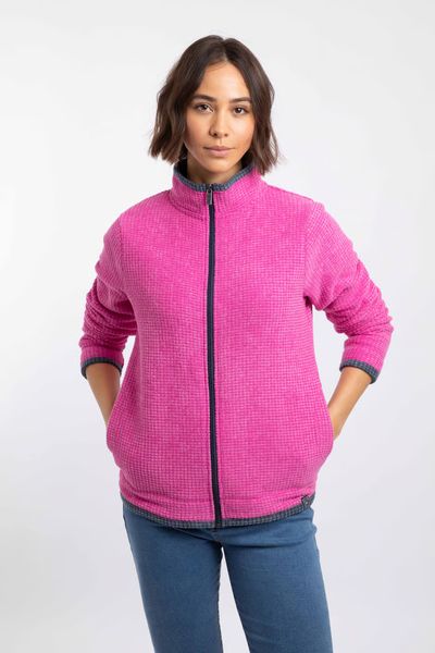 ARIANA GRID FULL ZIP FLEECE 19175-PINK
