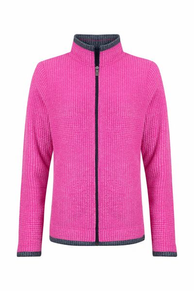 ARIANA GRID FULL ZIP FLEECE 19175-PINK