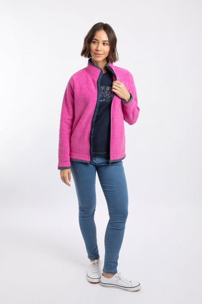 ARIANA GRID FULL ZIP FLEECE 19175-PINK