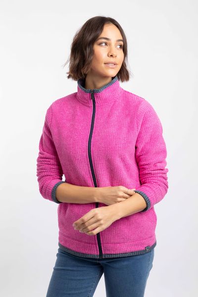 ARIANA GRID FULL ZIP FLEECE 19175-PINK