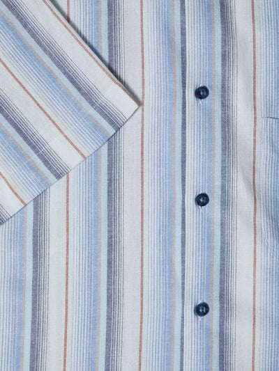 DRIFTERS BLUE TAN STRIPE 161-14783  S/S