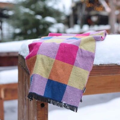 SWOLE PANDA BRIGHT CHECK BAMBOO SCARF SP764