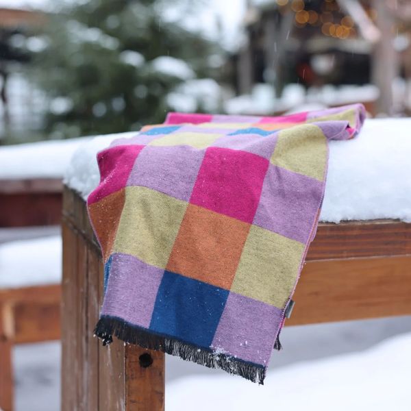 SWOLE PANDA BRIGHT CHECK BAMBOO SCARF SP764