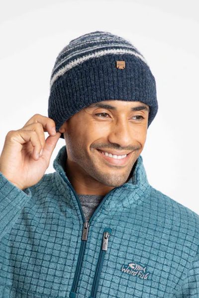 WEIRDFISH RODI FINE FAIRISLE BEANIE HAT 203675-MIDNIGHT