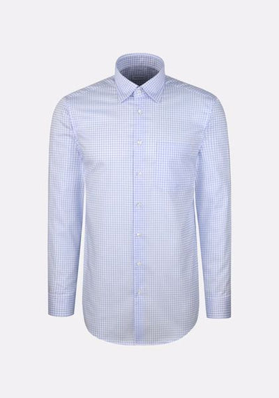 SEIDENSTICKER MEDIUM CHECK 100% COTTON 845641-LIGHT BLUE