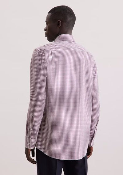 SEIDENSTICKER MEDIUM CHECK 100% COTTON 845641-PURPLE