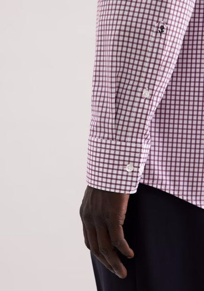 SEIDENSTICKER MEDIUM CHECK 100% COTTON 845641-PURPLE