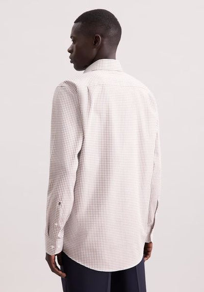 SEIDENSTICKER MEDIUM CHECK 100% COTTON 845641-NOUGAT