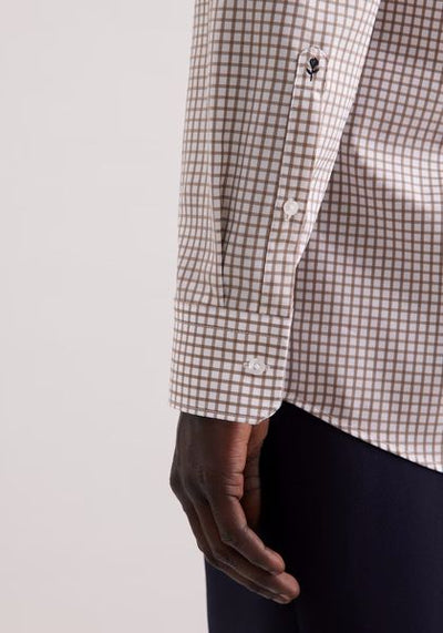 SEIDENSTICKER MEDIUM CHECK 100% COTTON 845641-NOUGAT
