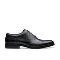 CLARKS CRAFT JAMES CAP-BLACK LEATHER SOLE