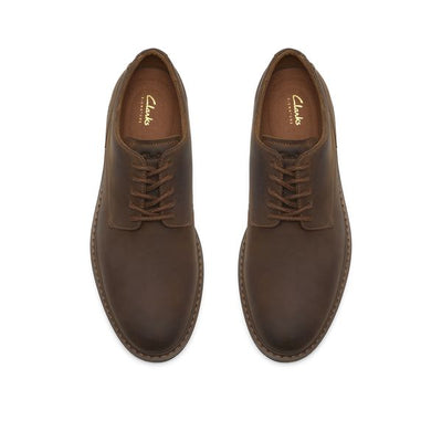 CLARKS NEWFORD LACE-DARK BROWN