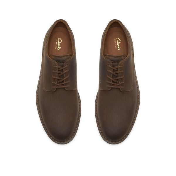 CLARKS NEWFORD LACE-DARK BROWN