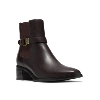 CLARKS WRENN BUCKLE-DARK BROWN