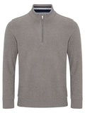 1/4 ZIP PLAIN 55120-MUSHROOM