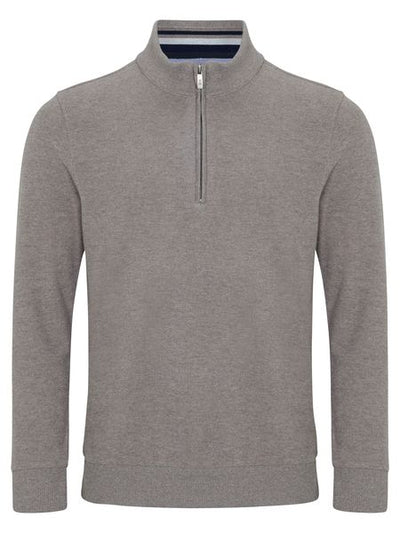 1/4 ZIP PLAIN 55120-MUSHROOM