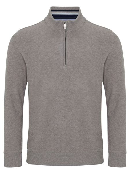 1/4 ZIP PLAIN 55120-MUSHROOM