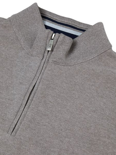 1/4 ZIP PLAIN 55120-MUSHROOM
