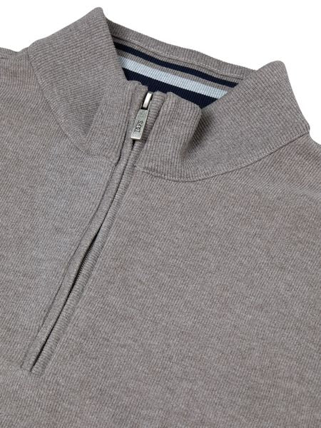 1/4 ZIP PLAIN 55120-MUSHROOM