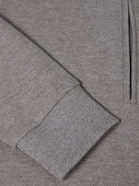 1/4 ZIP PLAIN 55120-MUSHROOM